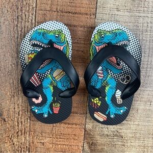 TCP Size 4/5 Dinosaur Pizza Popcorn Food Kids Flip Flops Sandals Summer Vacation